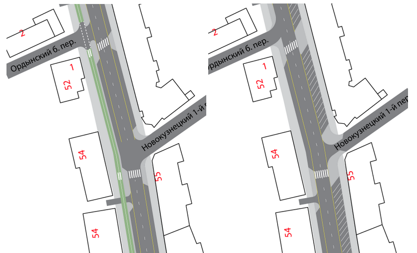 Два варианта зонирования Пятницкой улицы