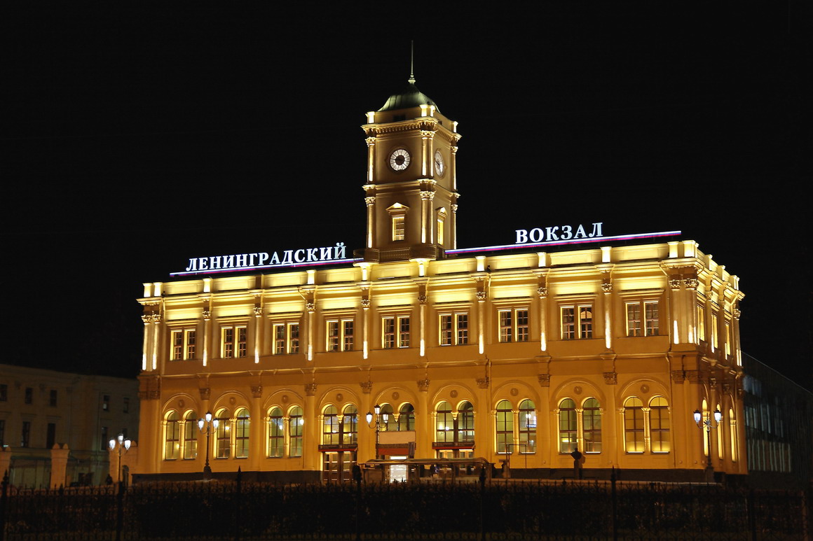 Подсветка Ленинградского вокзала