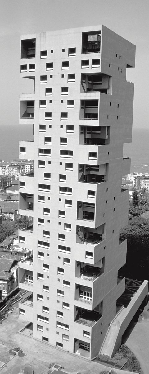 Комплекс Kanchanjunga Apartments, проект Charles Correa Associates, Мумбай, Индия, 1983 г.