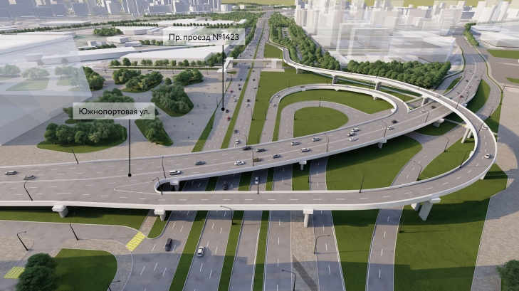 Новую станцию метро и девять километров дорог построят в районе Южного речного порта