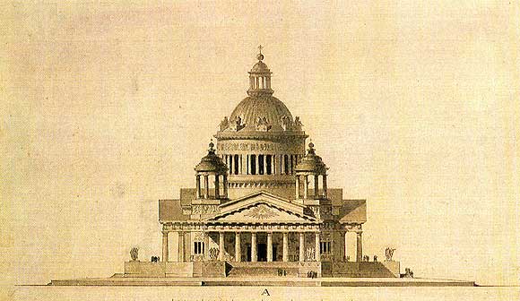 Проект храма Христа Спасителя, архитектор А. Воронихин, 1813 год